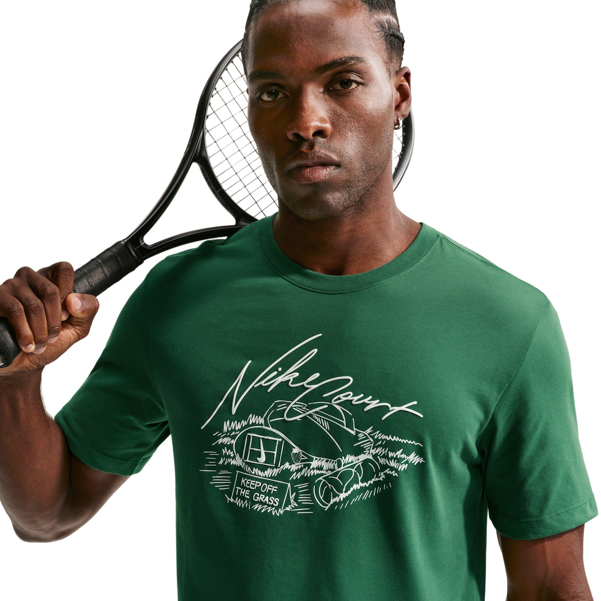Nike Men's Dri-FIT Standard Tennis T-Shirt - GREEN